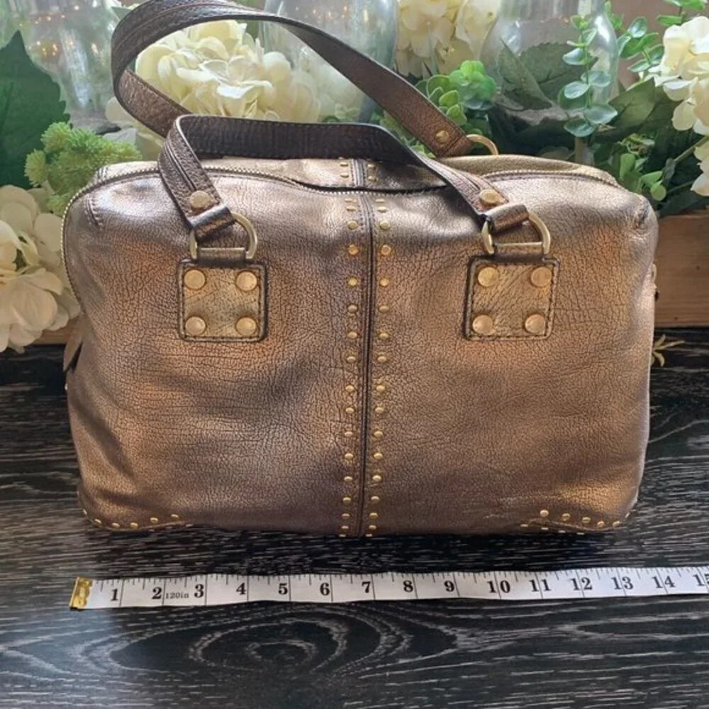 Michael Kors Studded Bronze Satchel